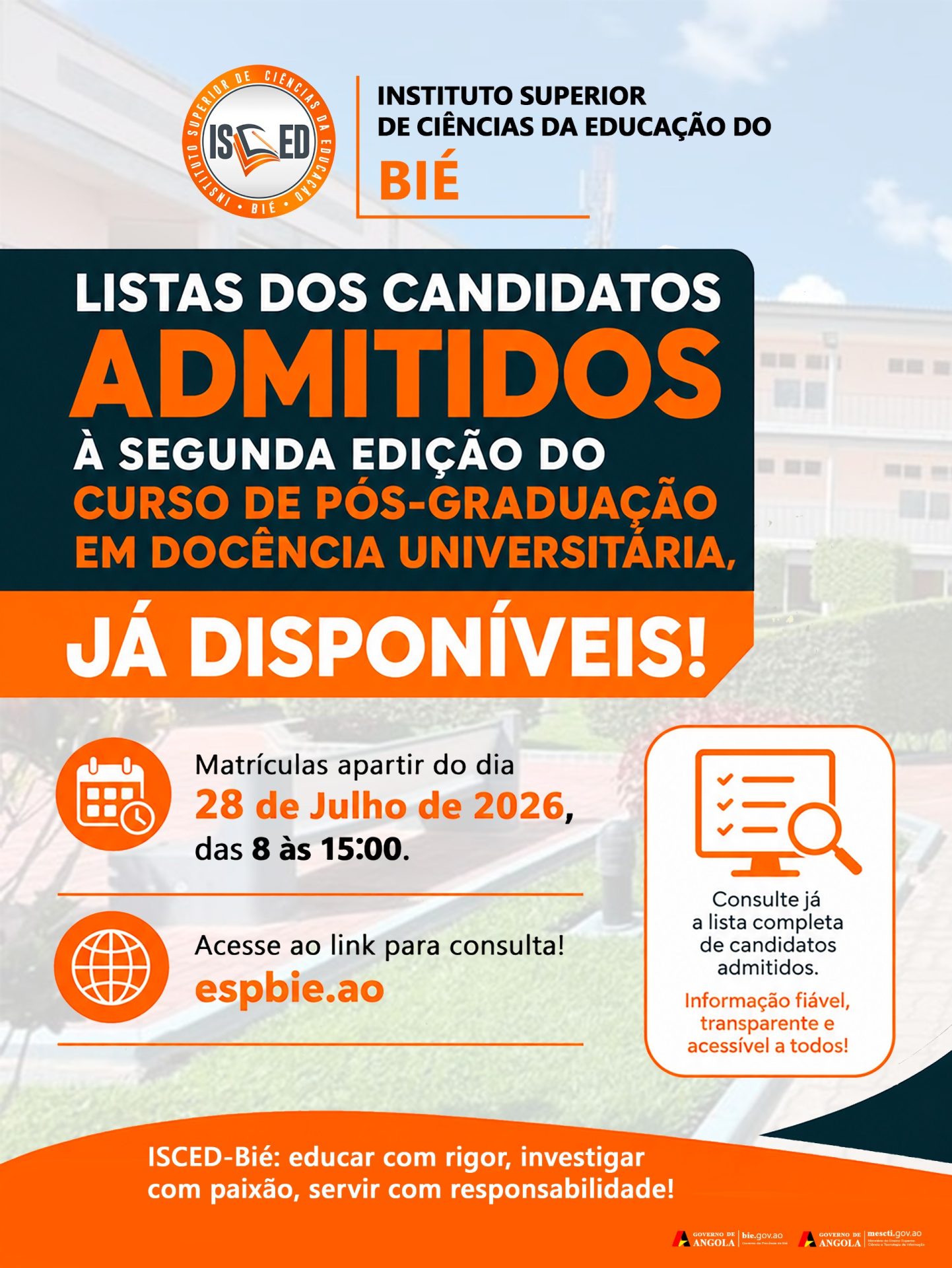 LISTA DOS CANDIDATOS ADMITIDOS A 2ª EDIÇÃO DO CURSO DE PÓS-GRADUAÇÃO EM DOCÊNCIA UNIVERSITÁRIA